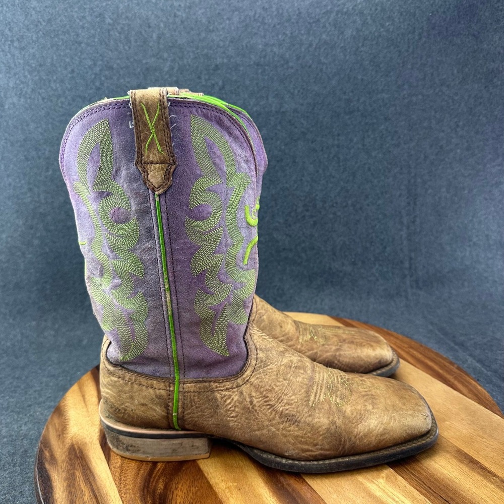 Twisted X Hooey Womens Sz 9.5B Brown Purple Leather Western Cowboy Boots WHY0005